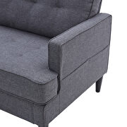 Modern design couch soft gray linen upholstery loveseat by La Spezia additional picture 7