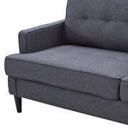 Modern design couch soft gray linen upholstery loveseat by La Spezia additional picture 9