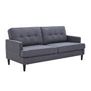 Modern design couch soft gray linen upholstery loveseat by La Spezia additional picture 10