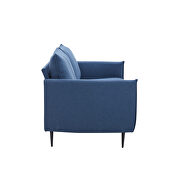 Modern design couch soft blue linen upholstery loveseat by La Spezia additional picture 2