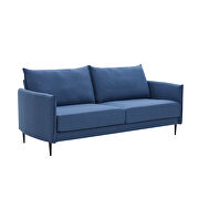 Modern design couch soft blue linen upholstery loveseat by La Spezia additional picture 11