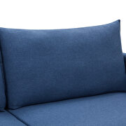 Modern design couch soft blue linen upholstery loveseat by La Spezia additional picture 3