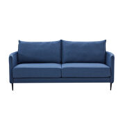 Modern design couch soft blue linen upholstery loveseat by La Spezia additional picture 7