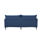 Modern design couch soft blue linen upholstery loveseat by La Spezia additional picture 9