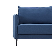 Modern design couch soft blue linen upholstery loveseat by La Spezia additional picture 10