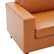 Brown pu leather upholstery modern style 3-seat sofa by La Spezia additional picture 2