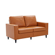 Brown pu leather upholstery modern style 3-seat sofa by La Spezia additional picture 12