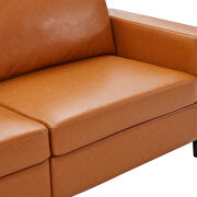 Brown pu leather upholstery modern style 3-seat sofa by La Spezia additional picture 4