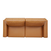 Brown pu leather upholstery modern style 3-seat sofa by La Spezia additional picture 7