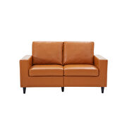 Brown pu leather upholstery modern style loveseat by La Spezia additional picture 4