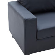 Black pu leather upholstery modern style 3-seat sofa by La Spezia additional picture 4