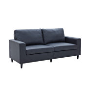 Black pu leather upholstery modern style 3-seat sofa by La Spezia additional picture 5