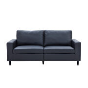 Black pu leather upholstery modern style 3-seat sofa by La Spezia additional picture 6