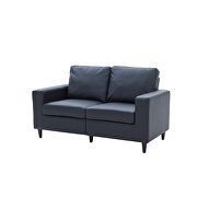 Black pu leather upholstery modern style 3-seat sofa by La Spezia additional picture 9