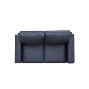 Black pu leather upholstery modern style loveseat by La Spezia additional picture 2