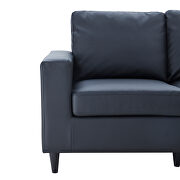 Black pu leather upholstery modern style loveseat by La Spezia additional picture 8