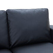 Black pu leather upholstery modern style loveseat by La Spezia additional picture 10
