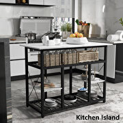 Faux marble tabletop multifunctional counter height kitchen island by La Spezia additional picture 6