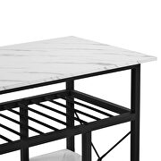 Faux marble tabletop multifunctional counter height kitchen island by La Spezia additional picture 10