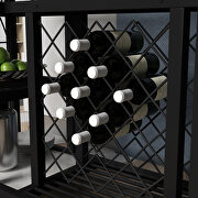 White finish modern industrial metal wine rack table with glass holder additional photo 2 of 19