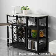 White finish modern industrial metal wine rack table with glass holder by La Spezia additional picture 7