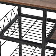 Brown finish modern industrial metal wine rack table with glass holder by La Spezia additional picture 19