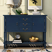 Navy blue wood ustyle modern console sofa table by La Spezia additional picture 12