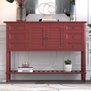 Red wood ustyle modern console sofa table by La Spezia additional picture 4