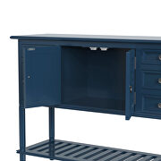 Navy blue wood ustyle modern console sofa table additional photo 5 of 9