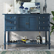 Navy blue wood ustyle modern console sofa table by La Spezia additional picture 6