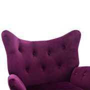 Purple velvet wingback modern tufted accent chair additional photo 2 of 16