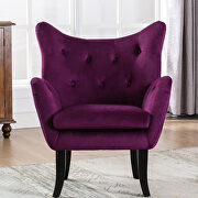 Purple velvet wingback modern tufted accent chair by La Spezia additional picture 11