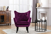 Purple velvet wingback modern tufted accent chair by La Spezia additional picture 12