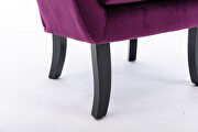 Purple velvet wingback modern tufted accent chair by La Spezia additional picture 16