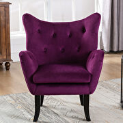 Purple velvet wingback modern tufted accent chair by La Spezia additional picture 17