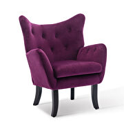Purple velvet wingback modern tufted accent chair by La Spezia additional picture 3
