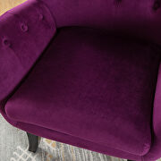 Purple velvet wingback modern tufted accent chair additional photo 4 of 16