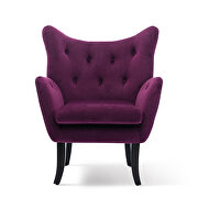 Purple velvet wingback modern tufted accent chair by La Spezia additional picture 5