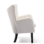 Beige velvet wingback modern tufted accent chair by La Spezia additional picture 2
