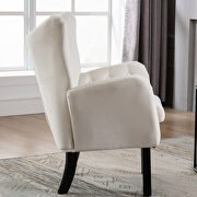 Beige velvet wingback modern tufted accent chair by La Spezia additional picture 12
