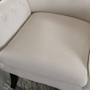 Beige velvet wingback modern tufted accent chair additional photo 5 of 15