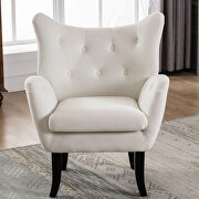 Beige velvet wingback modern tufted accent chair by La Spezia additional picture 10