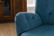 Teal blue velvet wingback modern tufted accent chair by La Spezia additional picture 11