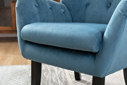 Teal blue velvet wingback modern tufted accent chair by La Spezia additional picture 13