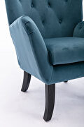 Teal blue velvet wingback modern tufted accent chair by La Spezia additional picture 15