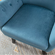 Teal blue velvet wingback modern tufted accent chair additional photo 5 of 15