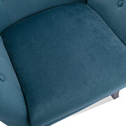 Teal blue velvet wingback modern tufted accent chair by La Spezia additional picture 7