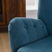 Teal blue velvet wingback modern tufted accent chair by La Spezia additional picture 8