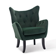 Green velvet wingback modern tufted accent chair additional photo 2 of 17