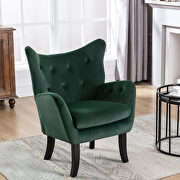 Green velvet wingback modern tufted accent chair additional photo 5 of 17